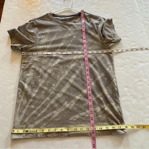 RHONE Reverse Tie Dye Tee T-Shirt Mens Size Small Pima Cotton Crewneck Tan Cream - Picture 10 of 11